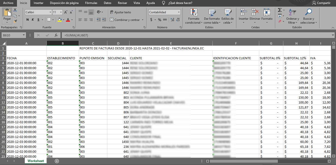 reportes facturacion electronica